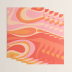 Mod Thang Trippy Retro Modern Abstract Pattern Orange Pink Apricot  Wrapping Paper Gallery Image 3