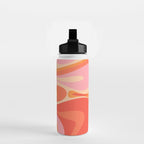 Mod Thang Trippy Retro Modern Abstract Pattern Orange Pink Apricot  Water Bottle Gallery Image 2