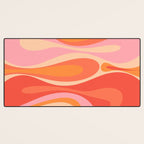 Mod Thang Trippy Retro Modern Abstract Pattern Orange Pink Apricot  Desk Mat Gallery Image 3