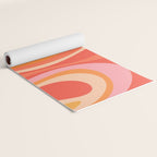Mod Thang Trippy Retro Modern Abstract Pattern Orange Pink Apricot  Yoga Mat Gallery Image 2