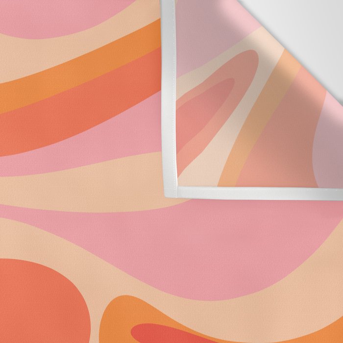 Mod Thang Trippy Retro Modern Abstract Pattern Orange Pink Apricot  Wall Tapestry Gallery Image 3
