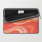 Mod Thang Trippy Retro Modern Abstract Pattern Orange Pink Apricot  Laptop Sleeve Gallery Image 2