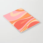 Mod Thang Trippy Retro Modern Abstract Pattern Orange Pink Apricot  Notebook Gallery Image 3
