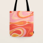 Mod Thang Trippy Retro Modern Abstract Pattern Orange Pink Apricot  Tote Bag Gallery Image 1