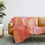 Mod Thang Trippy Retro Modern Abstract Pattern Orange Pink Apricot  Throw Blanket Gallery Image 2