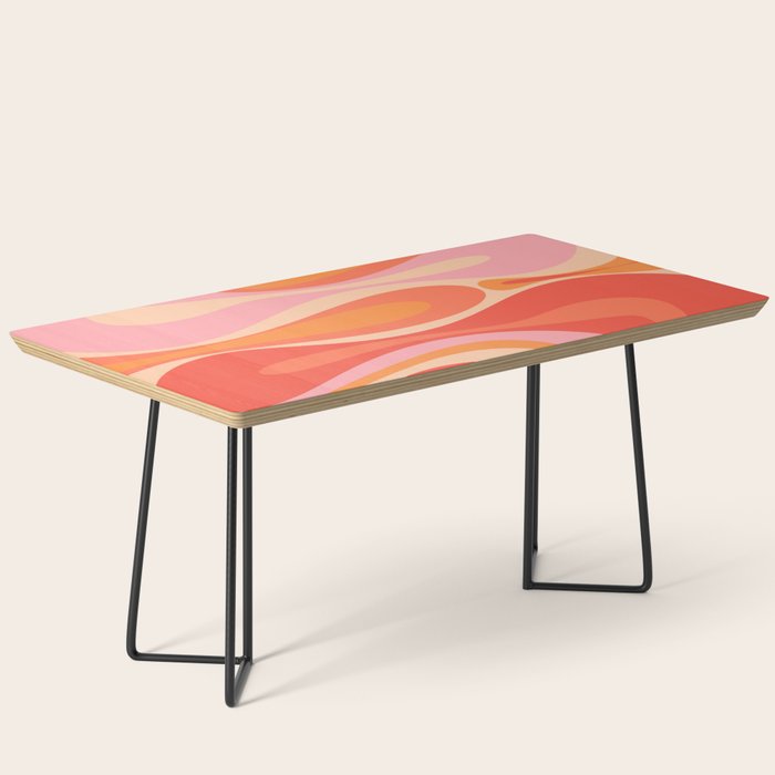 Mod Thang Trippy Retro Modern Abstract Pattern Orange Pink Apricot  Coffee Table Gallery Image 1