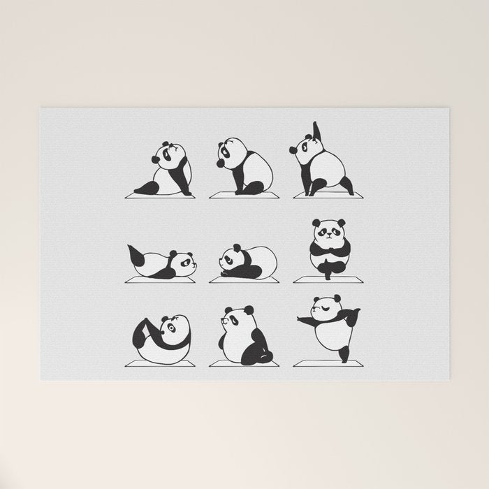 Panda Yoga Welcome Mat Gallery Image 1