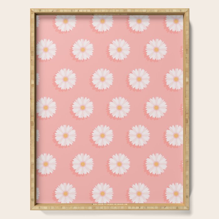 Pink Daisies  Serving Tray Gallery Image 1