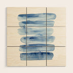 Blue Lines | Watercolor Painting Wood Wall Art Gallery Image 1