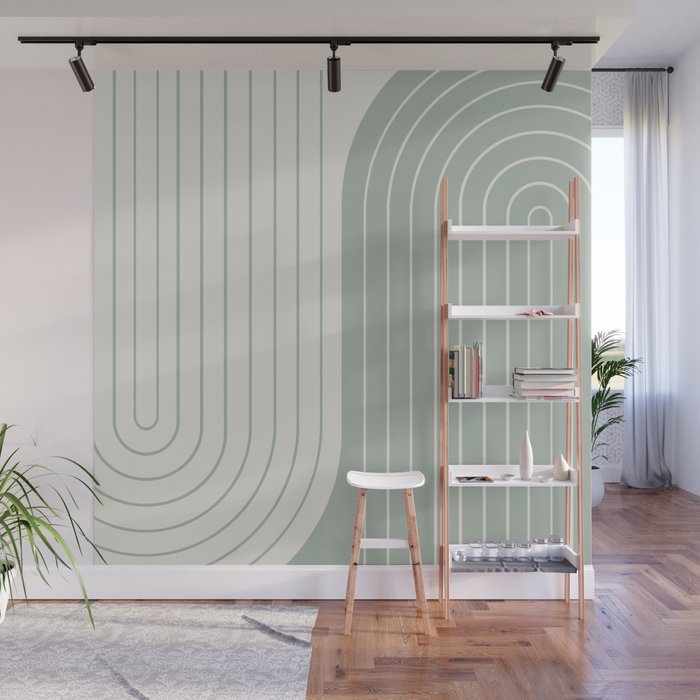 Two Tone Line Curvature LIII Wall Mural Gallery Image 1