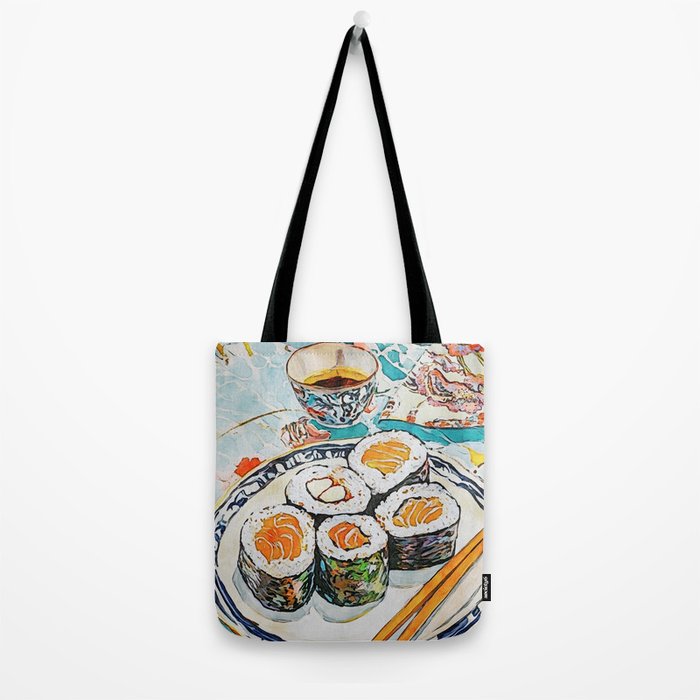 Sushi Watercolor Still Life Illustration Tote Bag Gallery Image 2