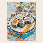 Sushi Watercolor Still Life Illustration Poster Gallery Image 4