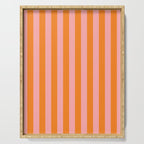 Bold Vertical Stripes Pattern (pink/orange) Serving Tray Gallery Image 1