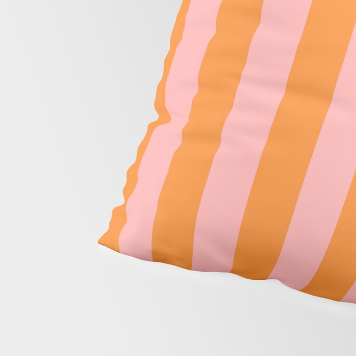 Bold Vertical Stripes Pattern (pink/orange) Pillow Sham Gallery Image 4