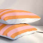 Bold Vertical Stripes Pattern (pink/orange) Pillow Sham Gallery Image 3