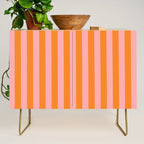 Bold Vertical Stripes Pattern (pink/orange) Credenza Gallery Image 1
