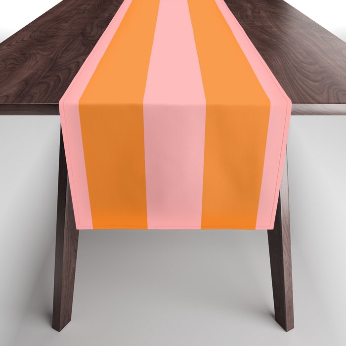 Bold Vertical Stripes Pattern (pink/orange) Table Runner Gallery Image 1