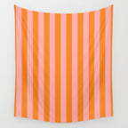 Bold Vertical Stripes Pattern (pink/orange) Wall Tapestry Gallery Image 4