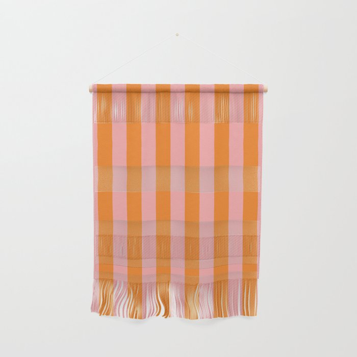 Bold Vertical Stripes Pattern (pink/orange) Wall Hanging Gallery Image 1