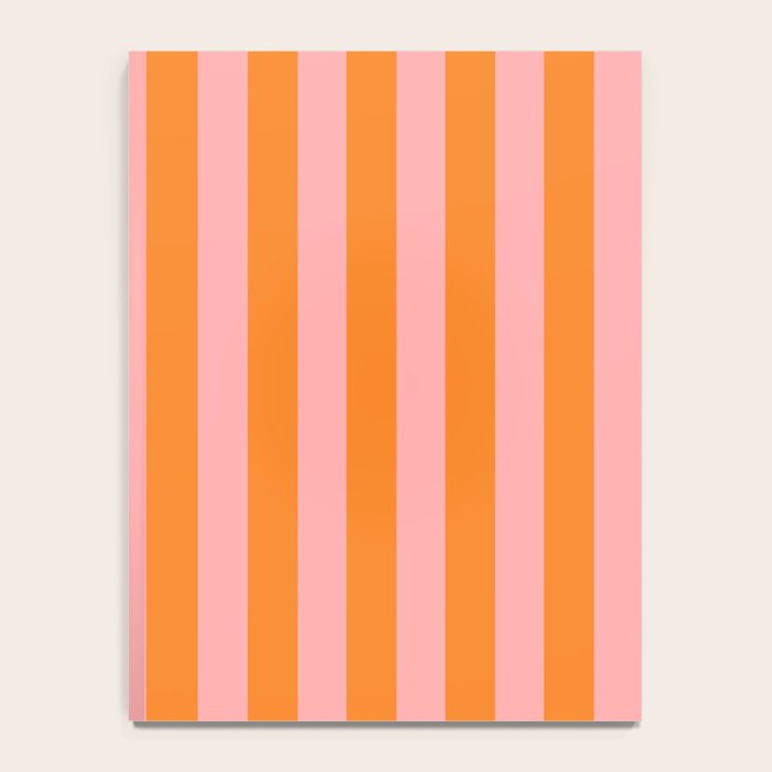 Bold Vertical Stripes Pattern (pink/orange) Notebook Gallery Image 4