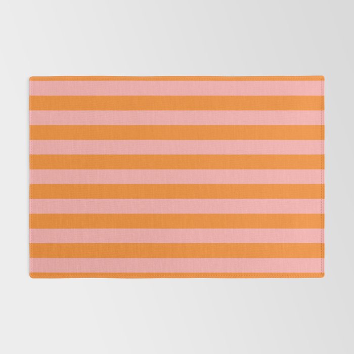 Bold Vertical Stripes Pattern (pink/orange) Rug Gallery Image 2