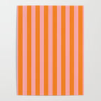 Bold Vertical Stripes Pattern (pink/orange) Poster Gallery Image 4