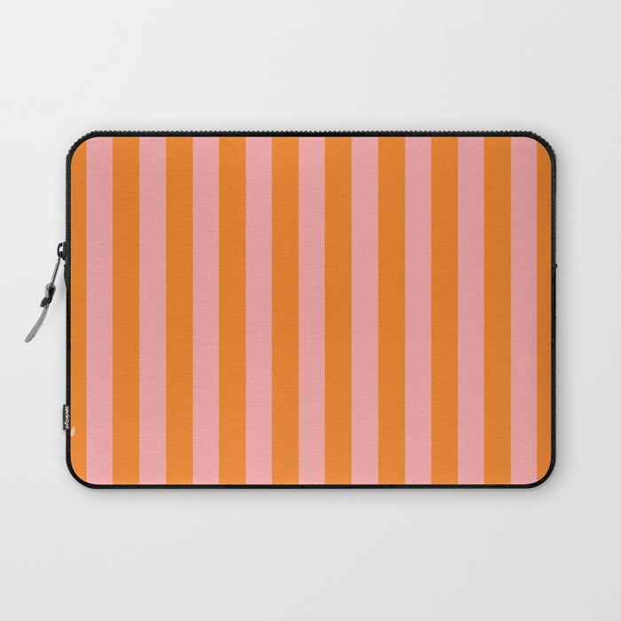 Bold Vertical Stripes Pattern (pink/orange) Laptop Sleeve Gallery Image 1