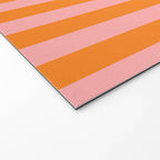 Bold Vertical Stripes Pattern (pink/orange) Welcome Mat Gallery Image 2