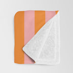 Bold Vertical Stripes Pattern (pink/orange) Throw Blanket Gallery Image 3