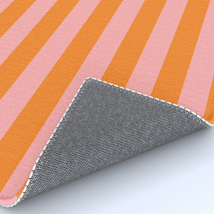 Bold Vertical Stripes Pattern (pink/orange) Rug Gallery Image 4