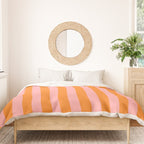 Bold Vertical Stripes Pattern (pink/orange) Duvet Cover Gallery Image 3