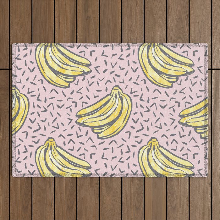 Go Bananas! (pink) Outdoor Rug Gallery Image 1