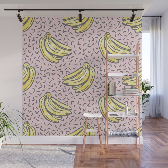 Go Bananas! (pink) Wall Mural Gallery Image 1