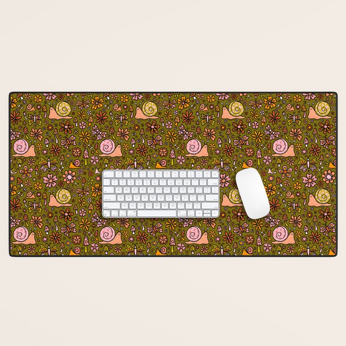 Spring Snail Print Desk Mat Gallery Image 1