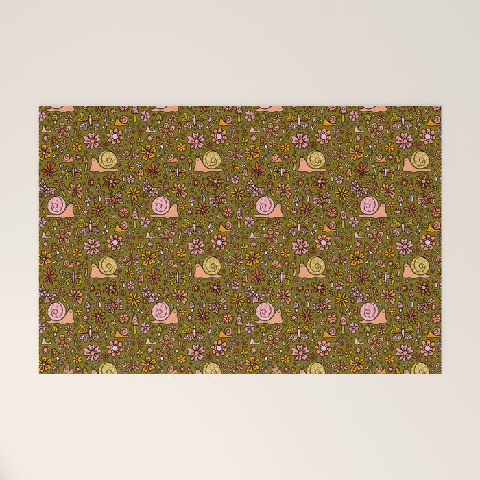 Spring Snail Print Welcome Mat Gallery Image 1