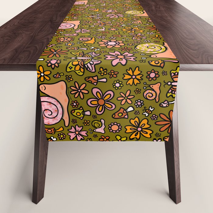 Spring Snail Print Table Runner Gallery Image 1