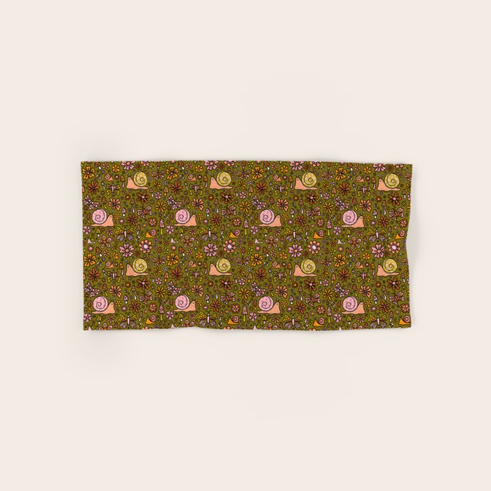 Spring Snail Print Bath Towel Gallery Image 1
