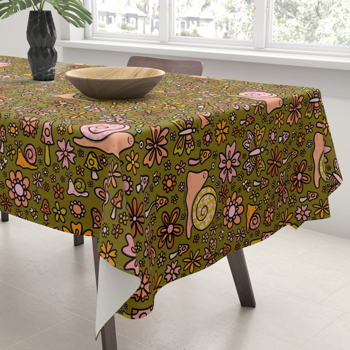 Spring Snail Print Tablecloth Gallery Image 3