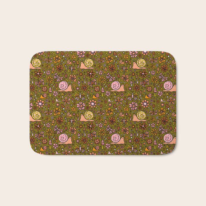 Spring Snail Print Bath Mat Gallery Image 1
