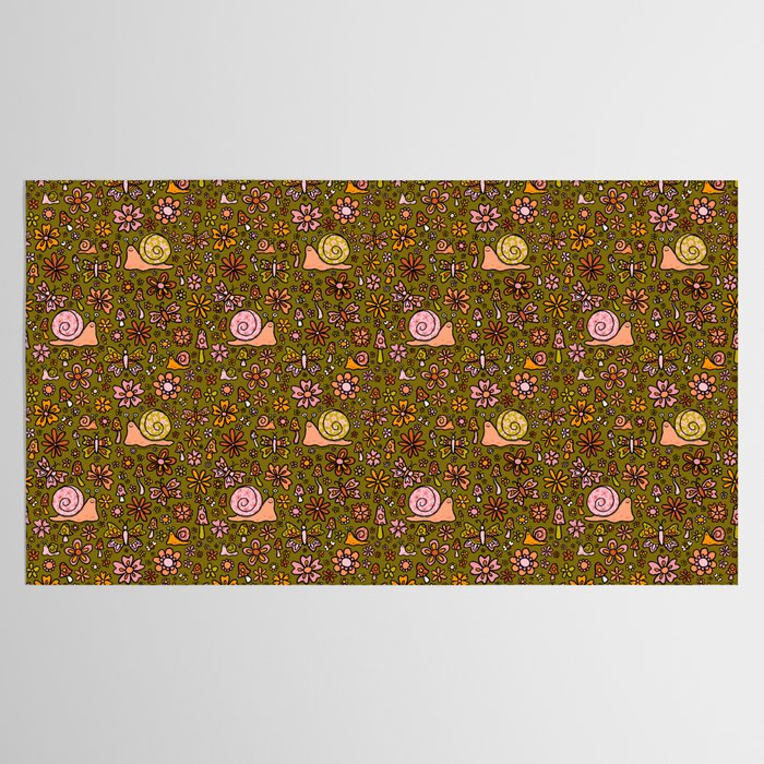 Spring Snail Print Tablecloth Gallery Image 2