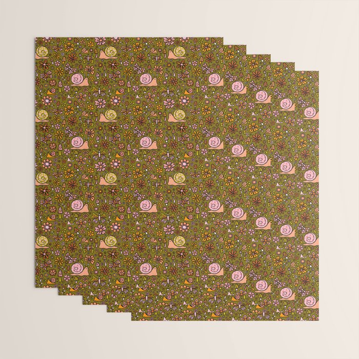 Spring Snail Print Wrapping Paper Gallery Image 3