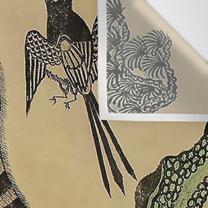 Striped Vintage Minhwa Tiger and Magpie Wall Tapestry Gallery Image 3