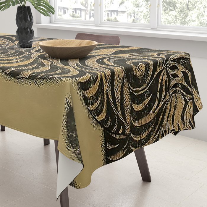 Striped Vintage Minhwa Tiger and Magpie Tablecloth Gallery Image 3