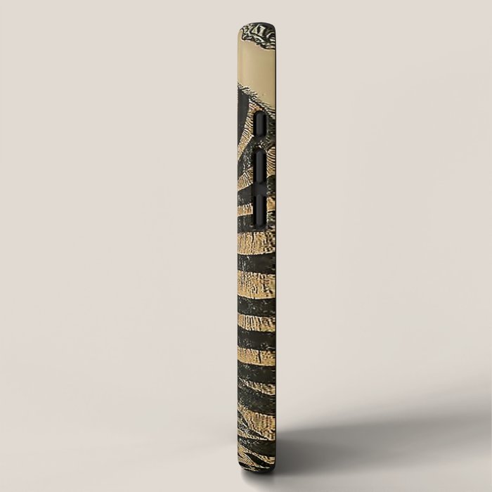 Striped Vintage Minhwa Tiger and Magpie iPhone Case Gallery Image 2