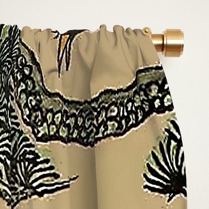 Striped Vintage Minhwa Tiger and Magpie Window Curtain Gallery Image 2