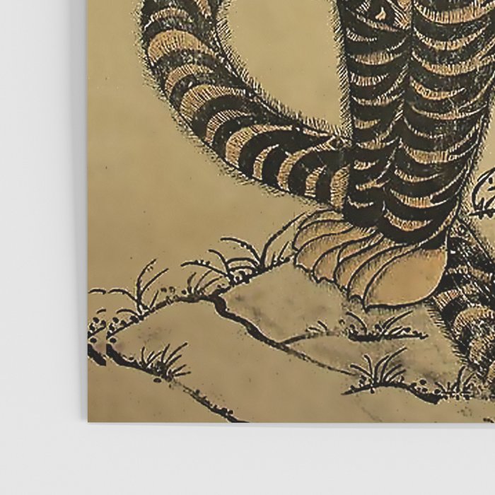 Striped Vintage Minhwa Tiger and Magpie Poster Gallery Image 3