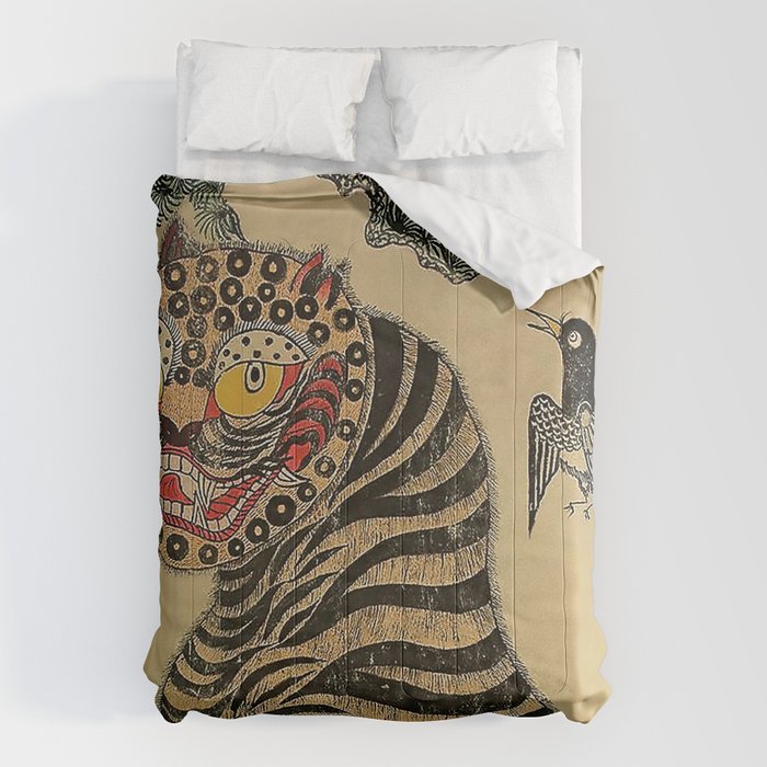 Striped Vintage Minhwa Tiger and Magpie Comforter Gallery Image 1