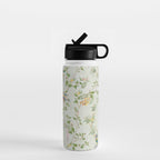 Floral Garden Climbing Vines and Chinoiserie Birds on mint Water Bottle Gallery Image 1