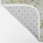Floral Garden Climbing Vines and Chinoiserie Birds on mint Bath Mat Gallery Image 2
