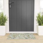 Floral Garden Climbing Vines and Chinoiserie Birds on mint Welcome Mat Gallery Image 3
